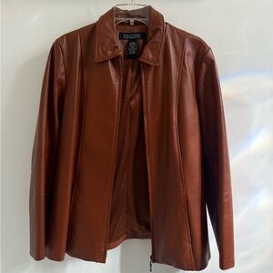 Dialogue Reddish-Brown Leather Jacket